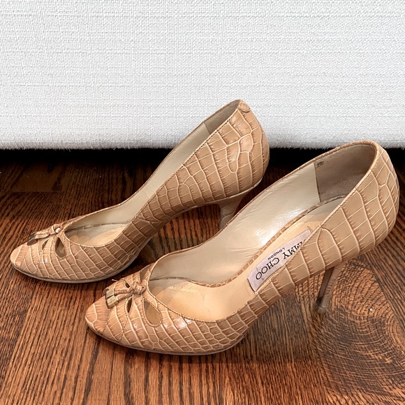 Jimmy Choo Peep-Toe Pumps with Cutouts - Picture 3 of 6